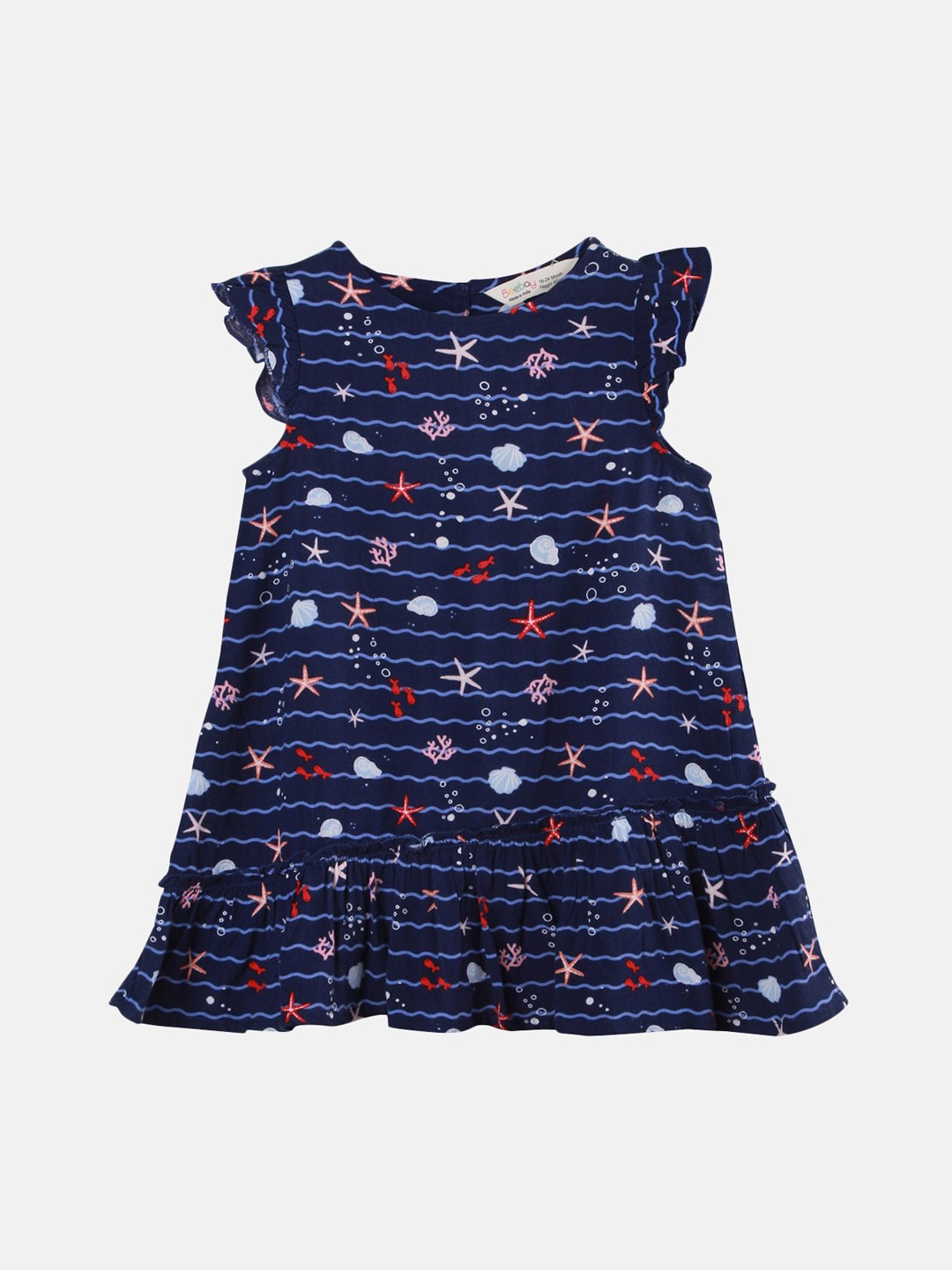

Beebay Girls Navy Blue Printed A-Line Dress