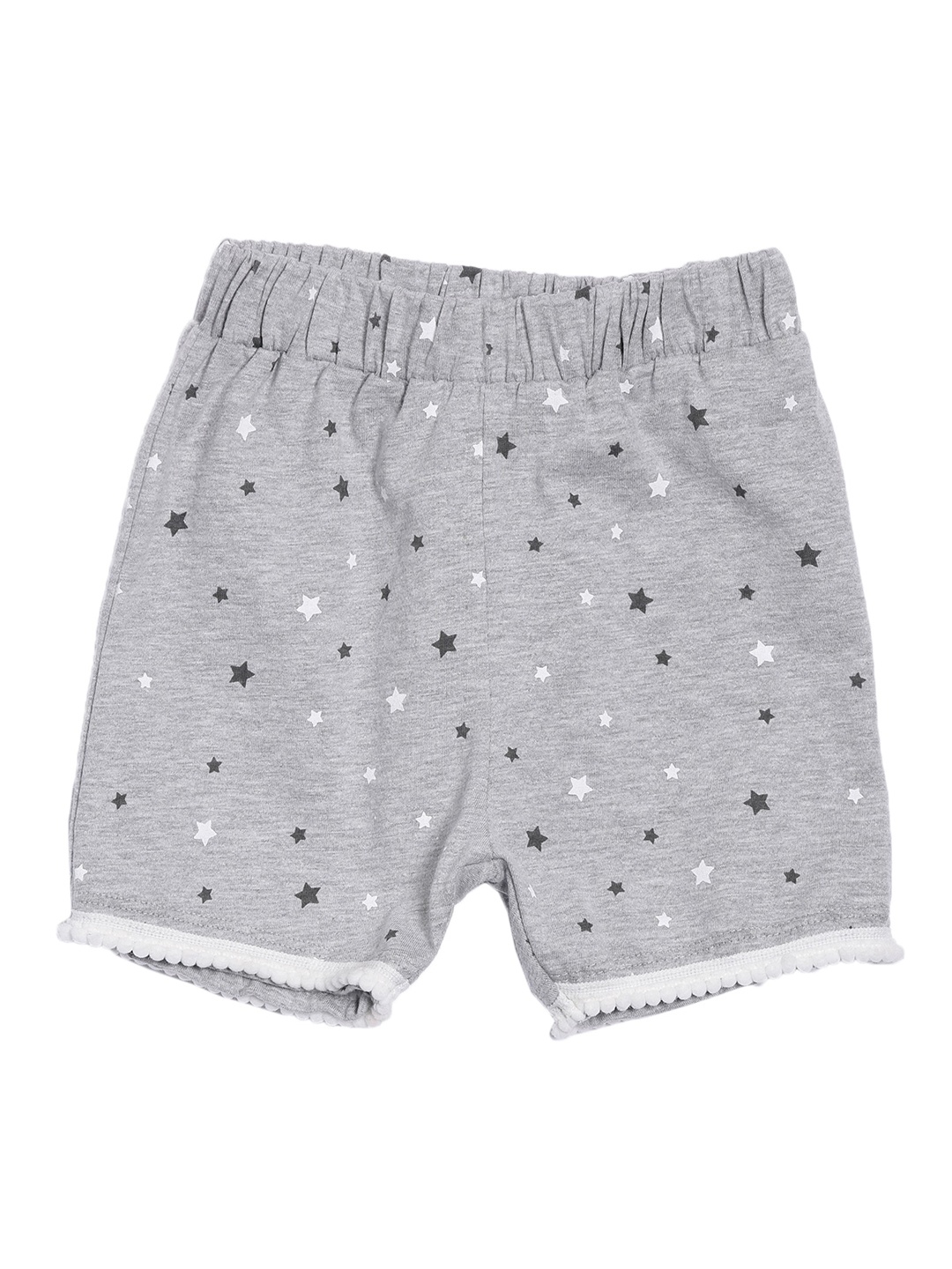 

Kryptic Girls Grey Melange Printed Regular Shorts