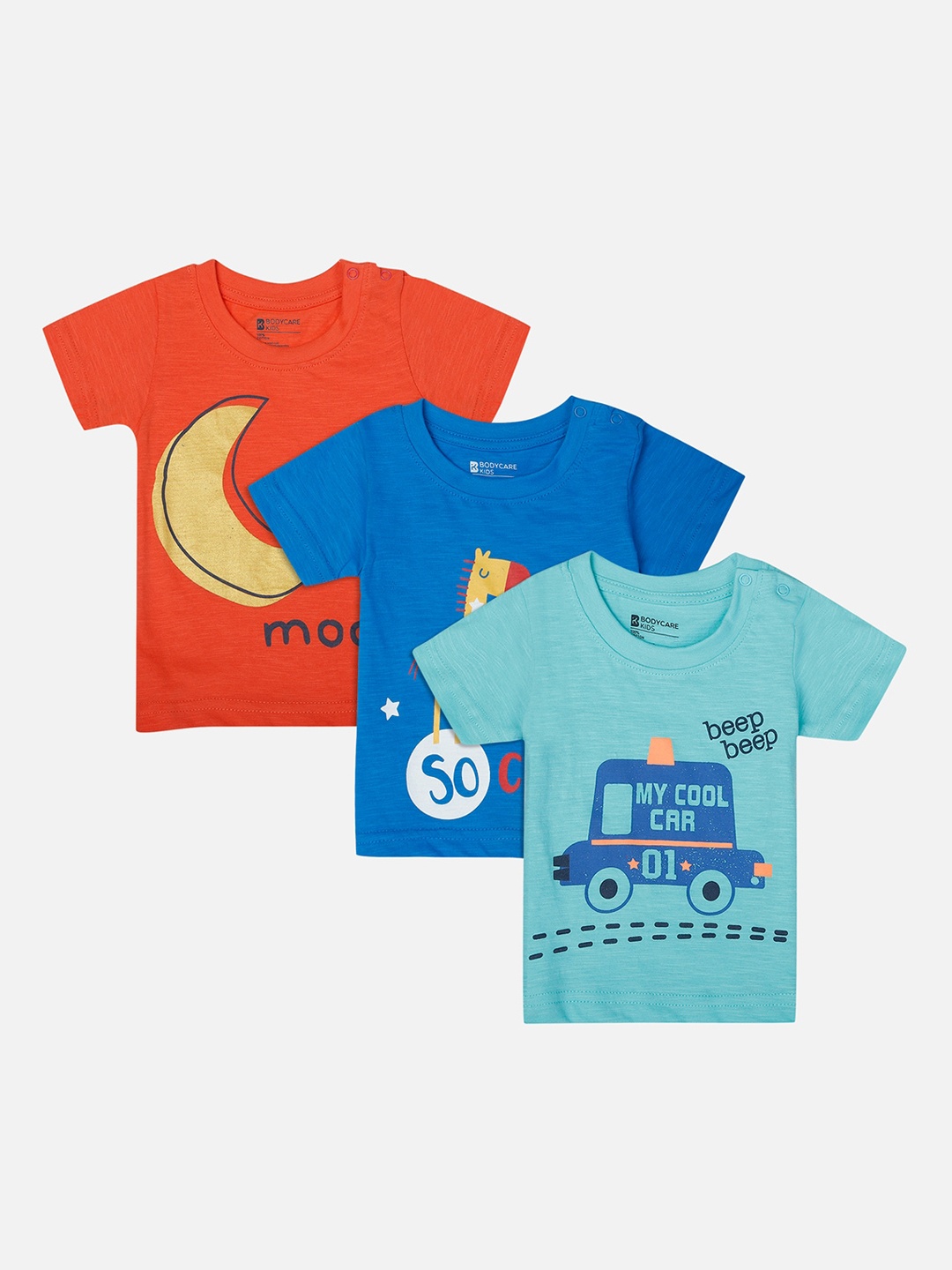 

Bodycare First Boys Pack Of 3 Printed Round Neck T-shirts, Blue