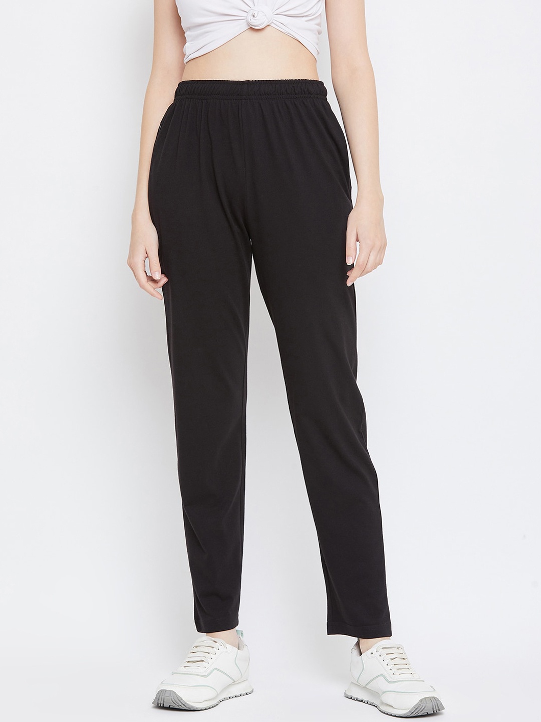 

Okane Women Black Solid Track Pants