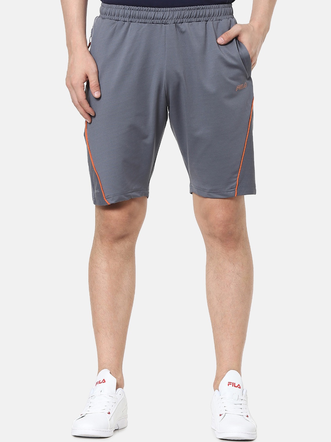 

FILA Men Grey Solid Regular Fit Sports Shorts