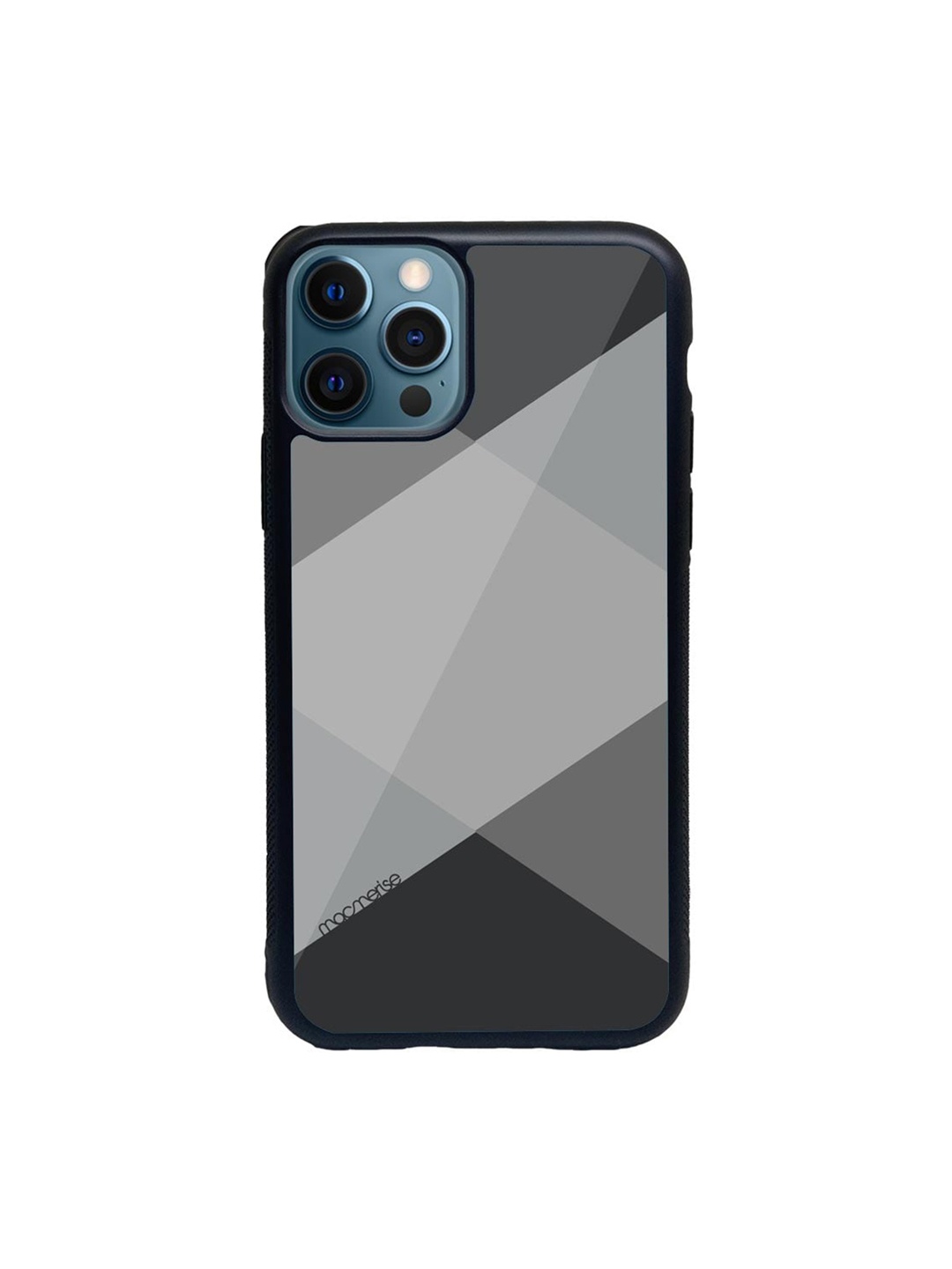 macmerise Black & Grey Criss Cross iPhone 12 Pro Max Back Case