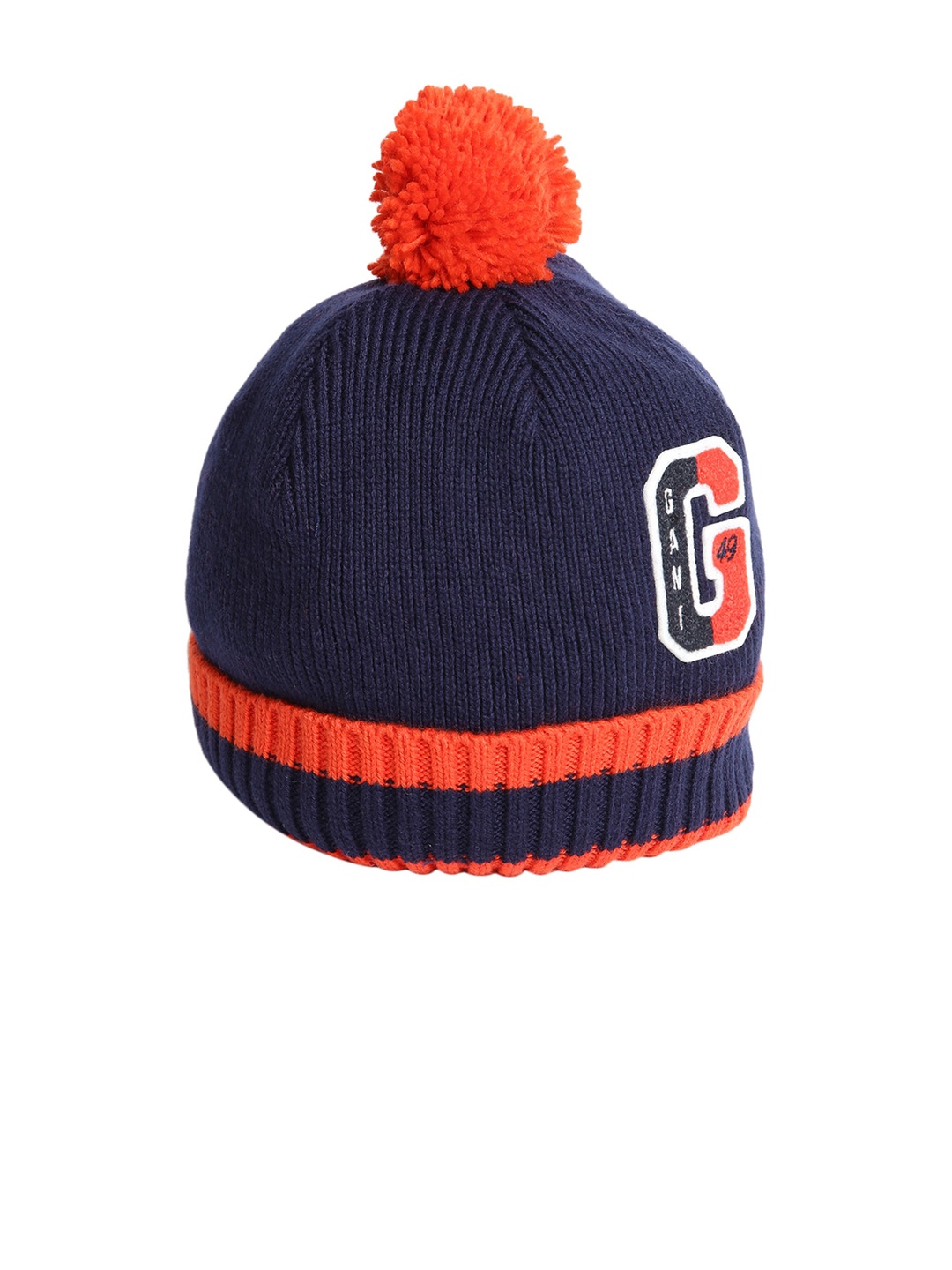 

GANT Unisex Kids Navy Blue & Orange Self Design Beanie