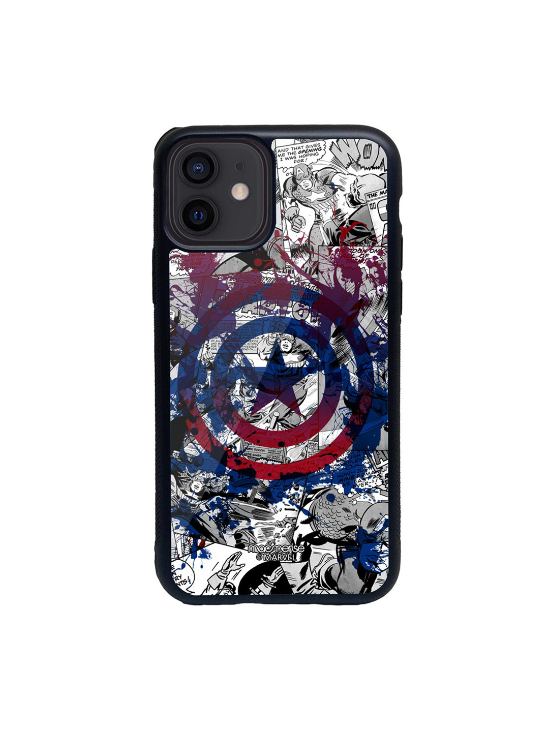 

macmerise Grey & Blue Splash Out Shield Glass iPhone 12 Case