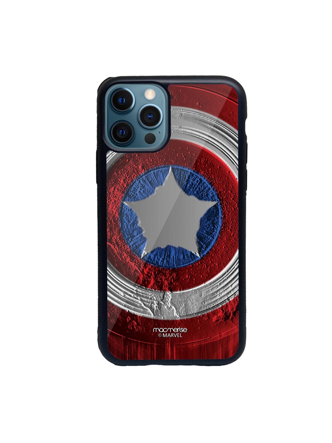 

macmerise Red & Blue Stoned Shield Printed iPhone 12 Pro Back Case