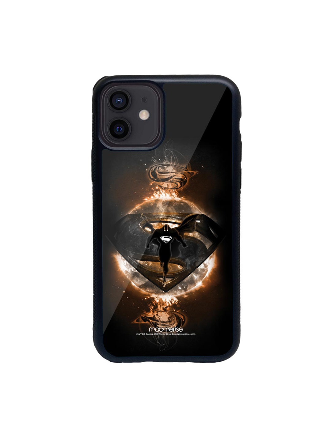 

macmerise Black & Orange Superman Rage Printed iPhone 12 Back Case