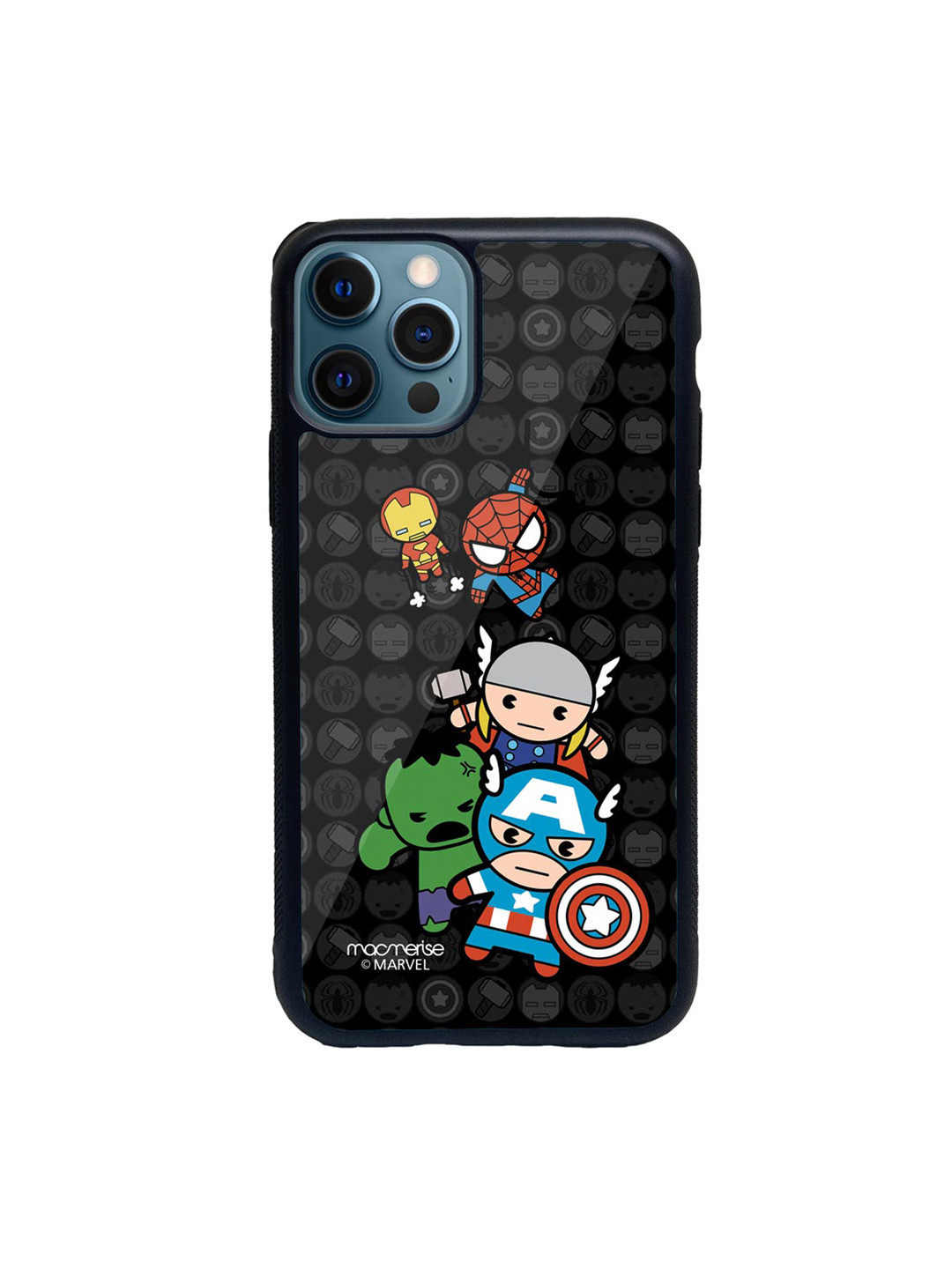 

Macmerise Black & Grey Superhero Glass iPhone 12 Pro Phone Case