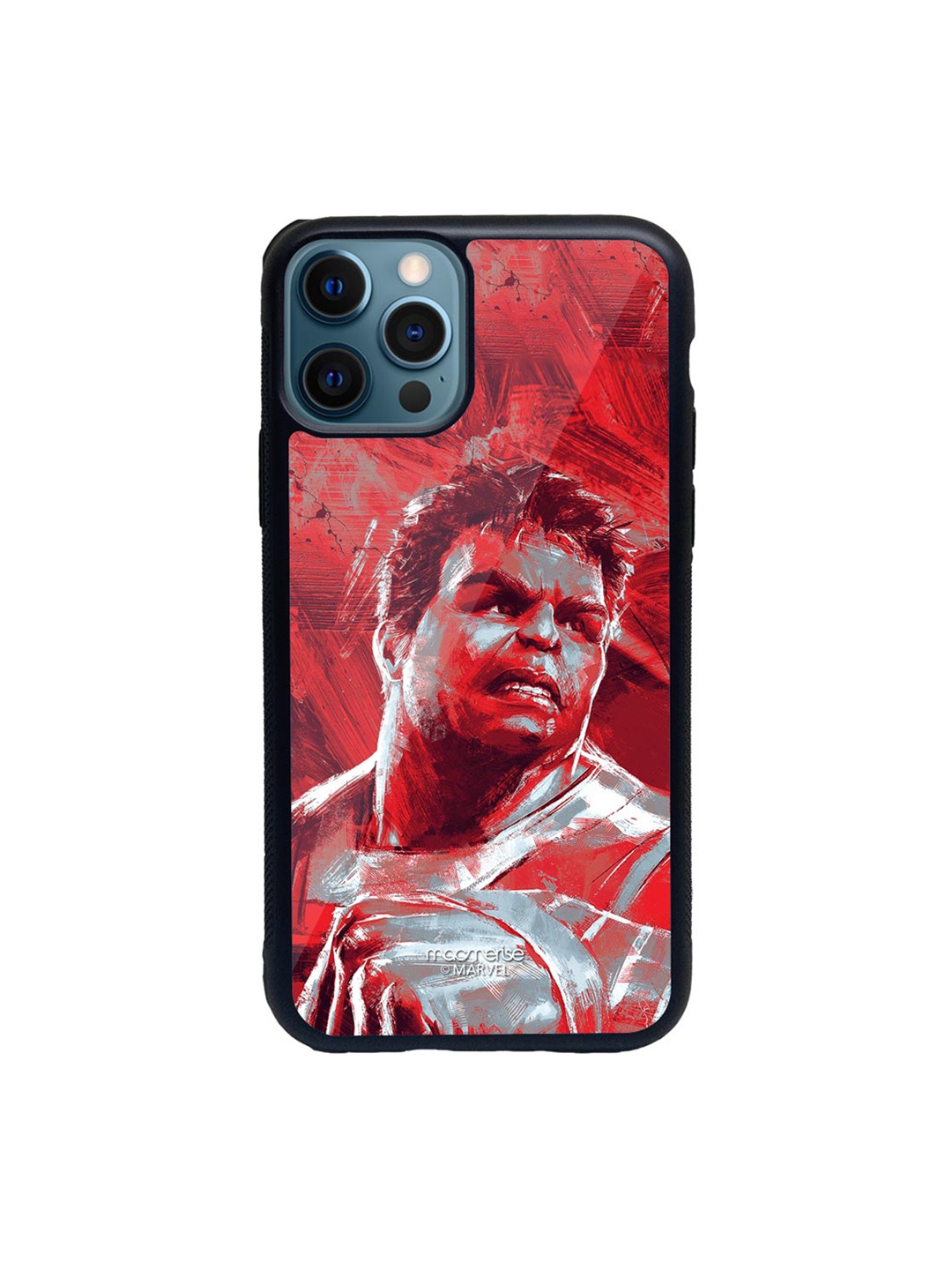 

macmerise Red & Grey Superhero Art Hulk Glass Case for iPhone 12 Pro