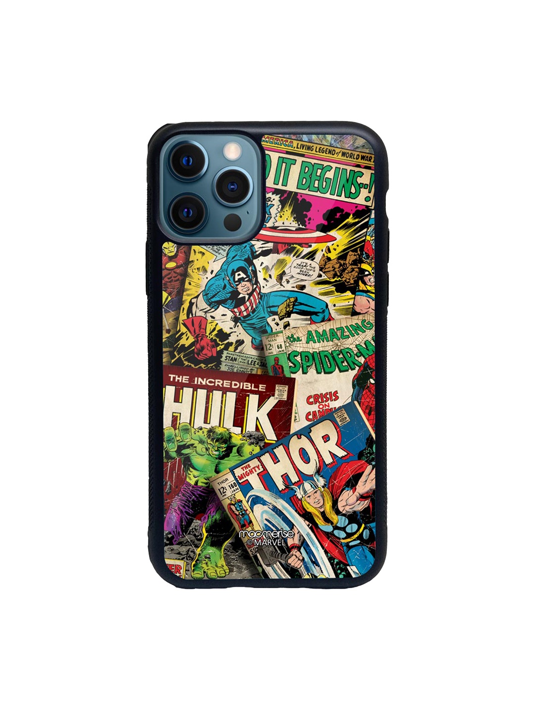 

macmerise Multicolour Marvel Comics Collection Glass iPhone 12 Pro Case, Multi