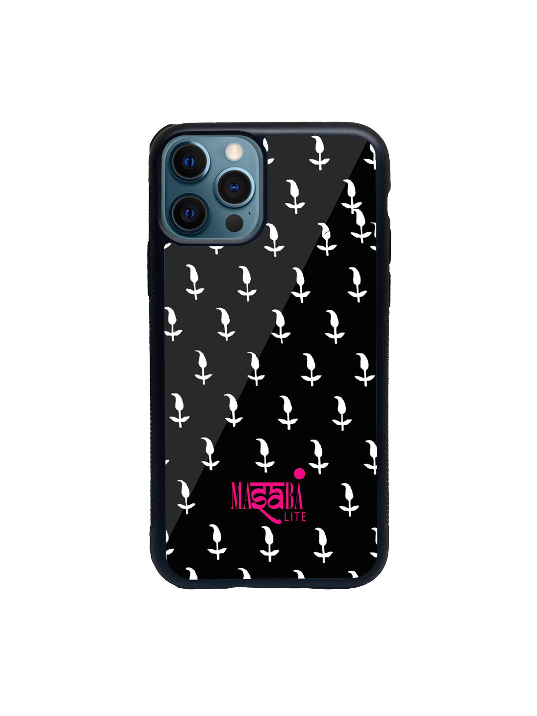 

macmerise Black & White Masaba Leaf Motif Printed iPhone 12 Pro Back Case