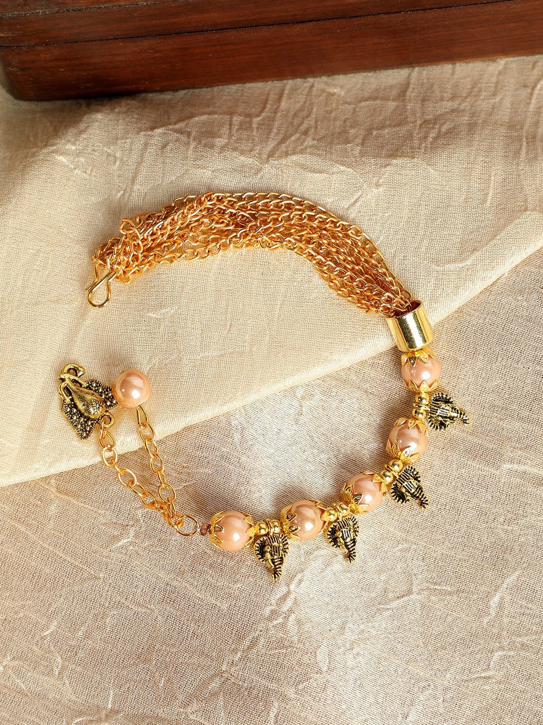 

ANIKAS CREATION Women Gold-Plated Handcrafted Link Bracelet