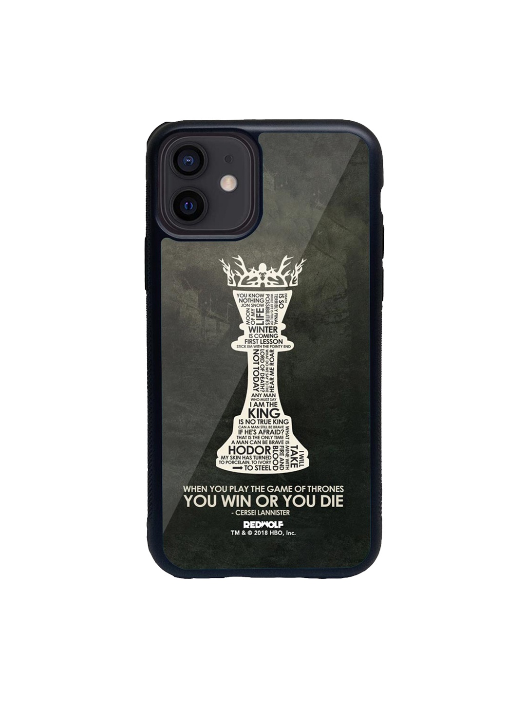 

macmerise Black & White Win Or Die Glass iPhone 12 Mini Phone Case