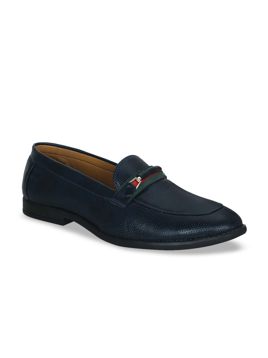 

Get Glamr Men Navy Blue Textured Loafers Casual Shoes