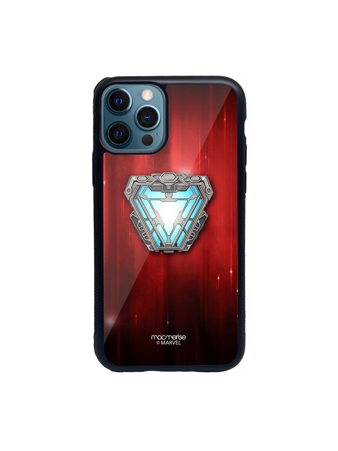 

macmerise Red & Grey Superhero Iron man Infinity Arc Reactor Glass iPhone 12 Pro Phone Case
