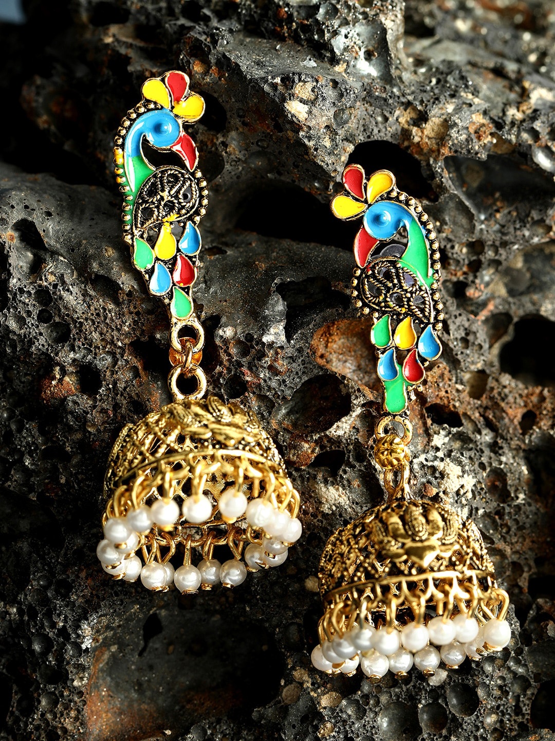 

ANIKAS CREATION Multicoloured Contemporary Jhumkas, Multi