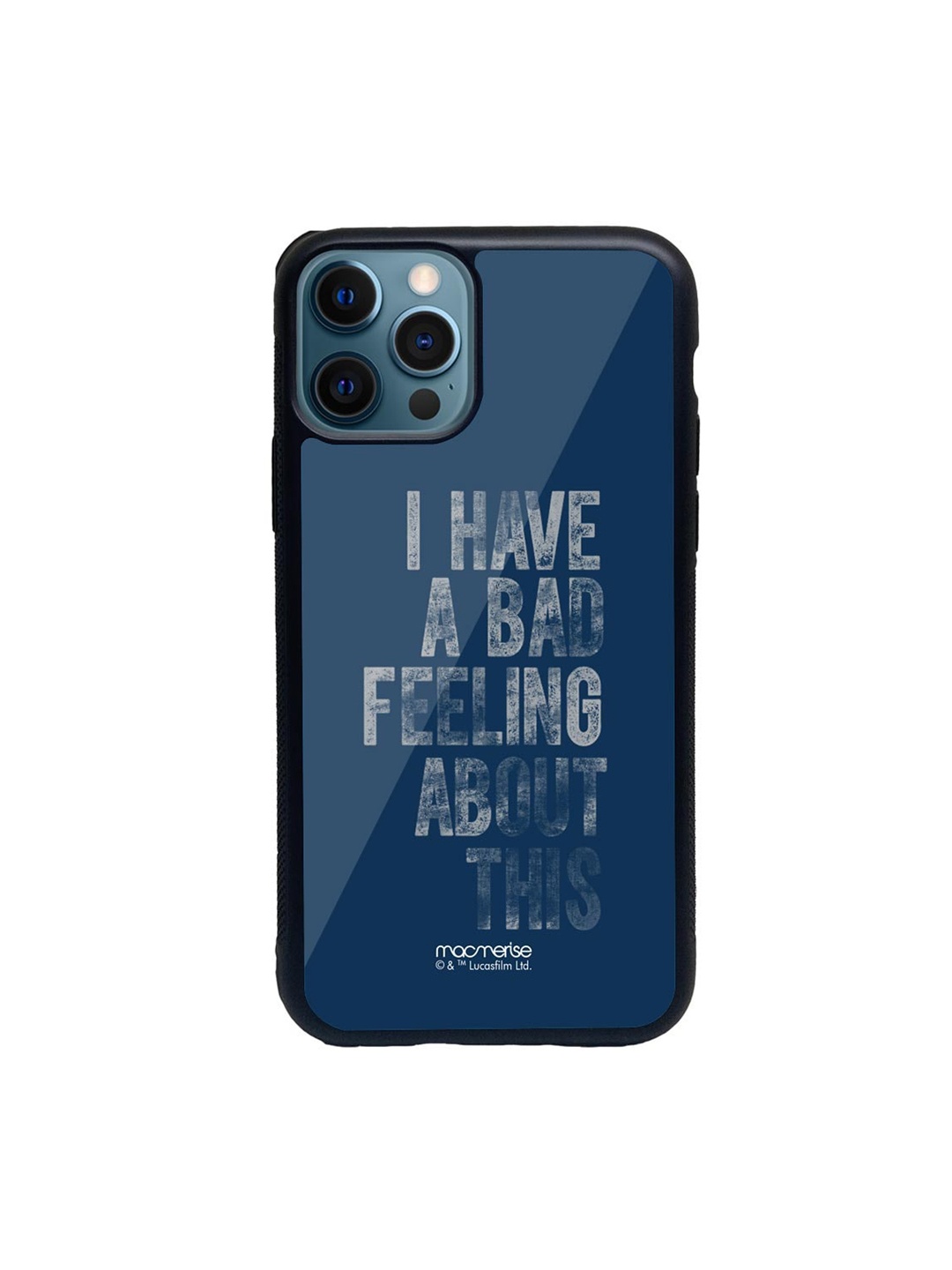 

Macmerise Navy Blue & Black Bad Feeling Print Glass iPhone 12 Pro Phone Case