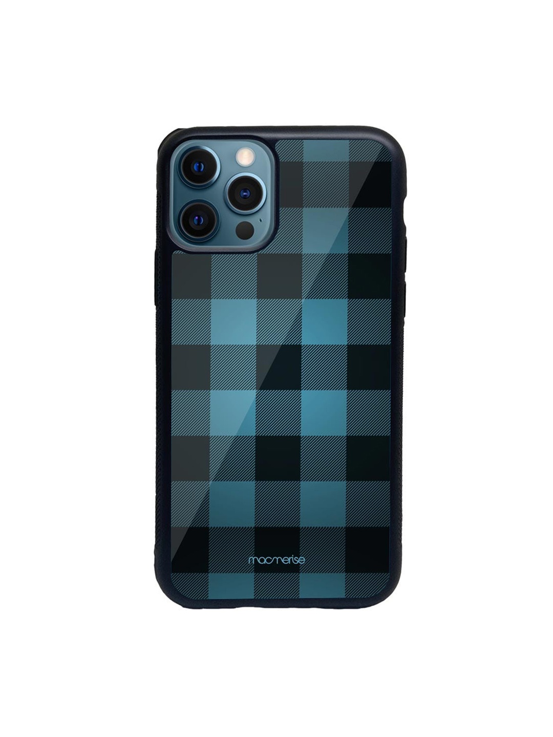 

macmerise Blue & Black Checkmate Glass iPhone 12 Pro Max Case