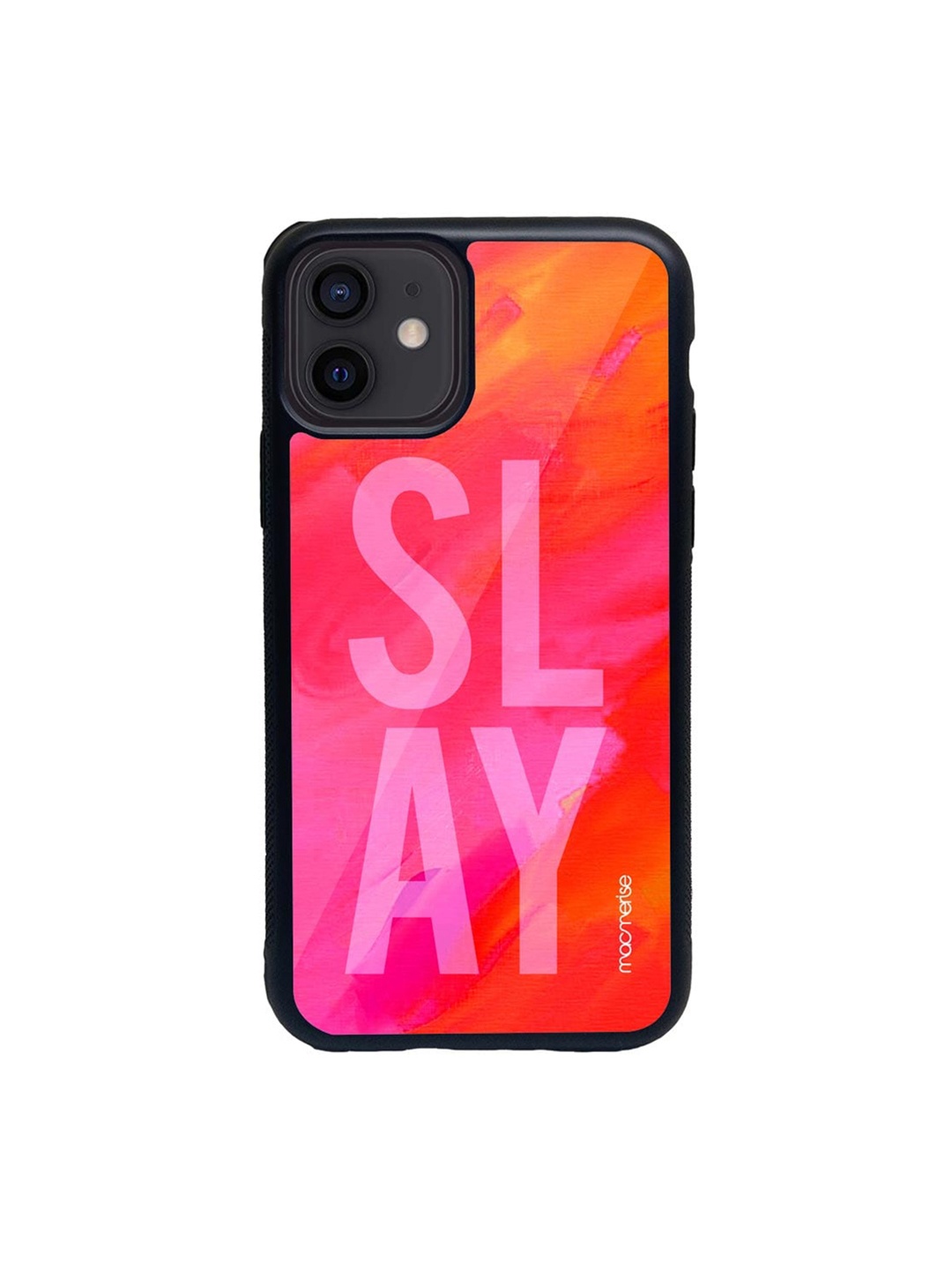 

macmerise Pink & Orange Slay Printed iPhone 12 Back Case