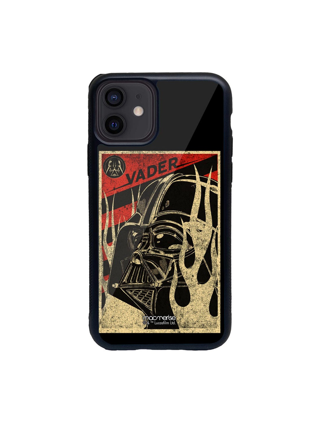 

macmerise Black & Yellow Vader Stamp Glass iPhone 12 Case