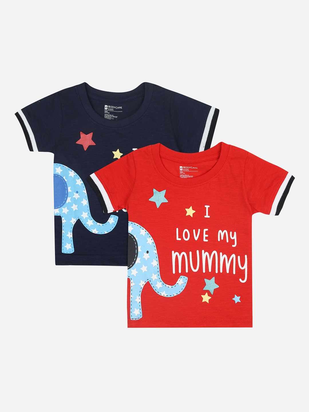 

Bodycare First Boys Pack of 2 Printed Round Neck T-shirts, Red
