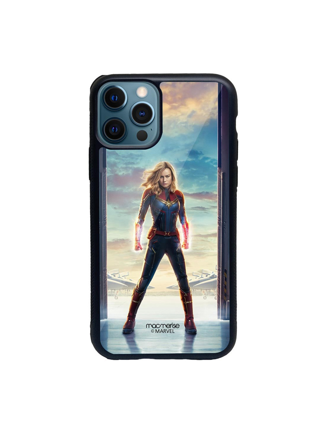 

macmerise Black & Blue Captain Marvel Poster iPhone 12 Pro Back Case