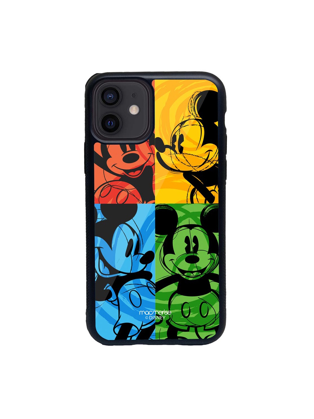 

macmerise Black & Yellow Shades of Mickey iPhone 12 Back Case