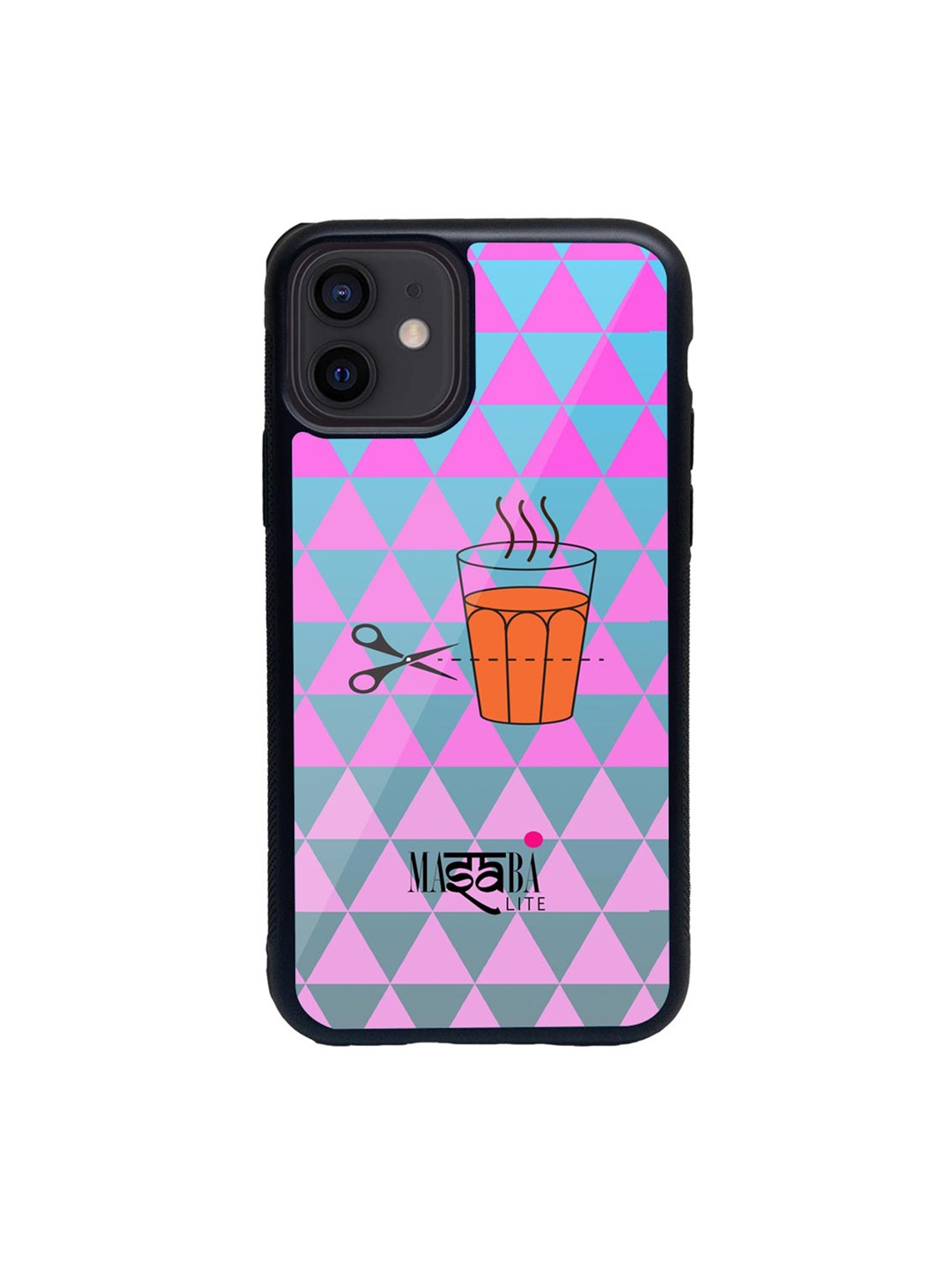 

macmerise Pink & Blue Masaba Cutting Chai Glass iPhone 12 Mini Phone Case