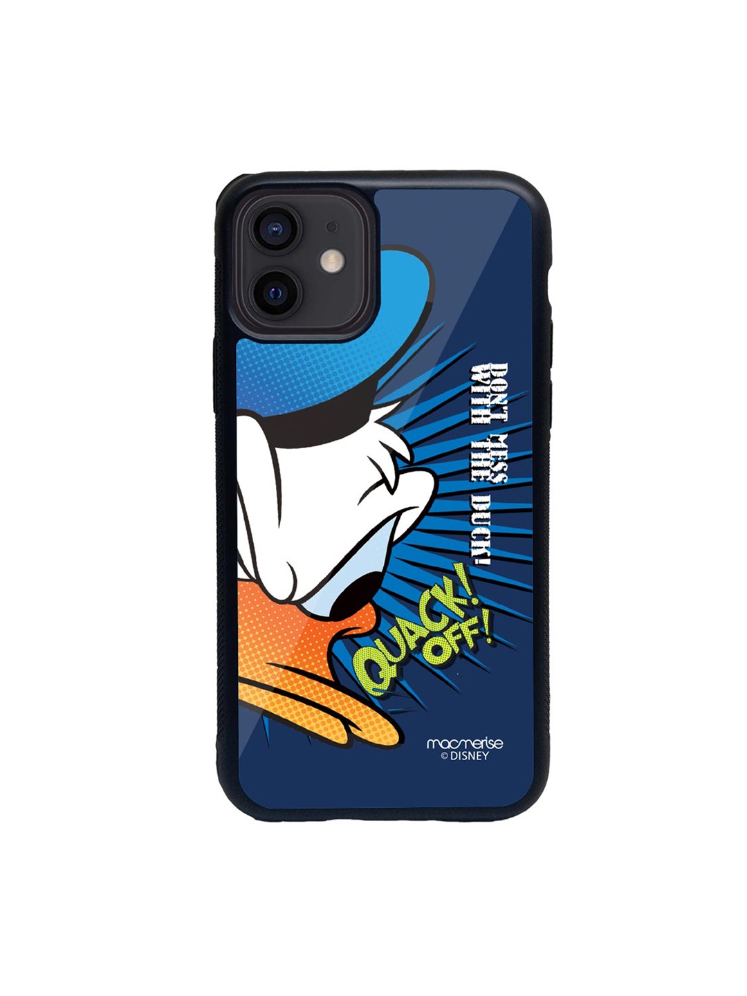 

macmerise Blue & White Quack Off Printed iPhone 12 Back Case