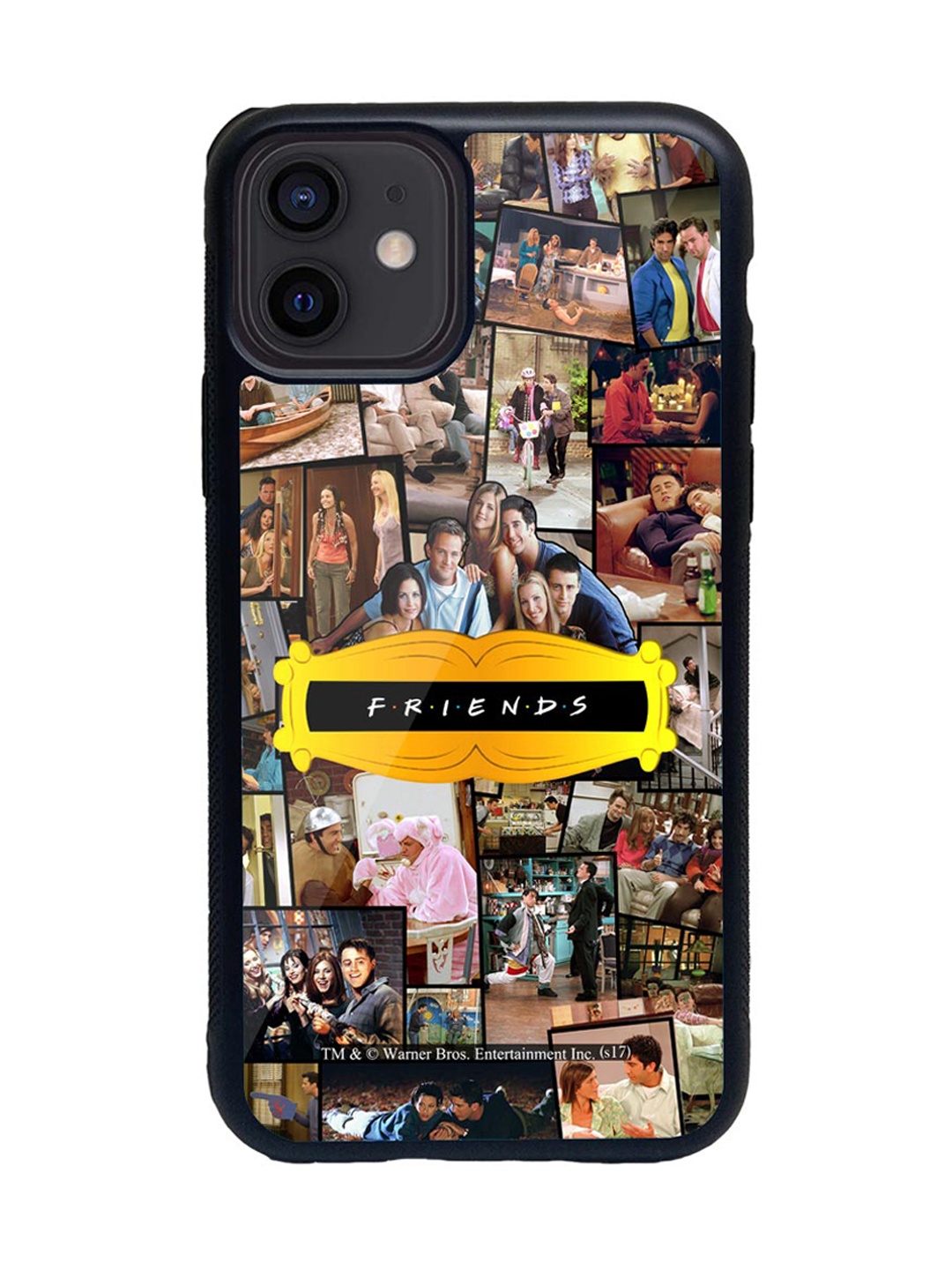 

macmerise Yellow & Black Friends Collage Glass iPhone 12 Mini Back Case