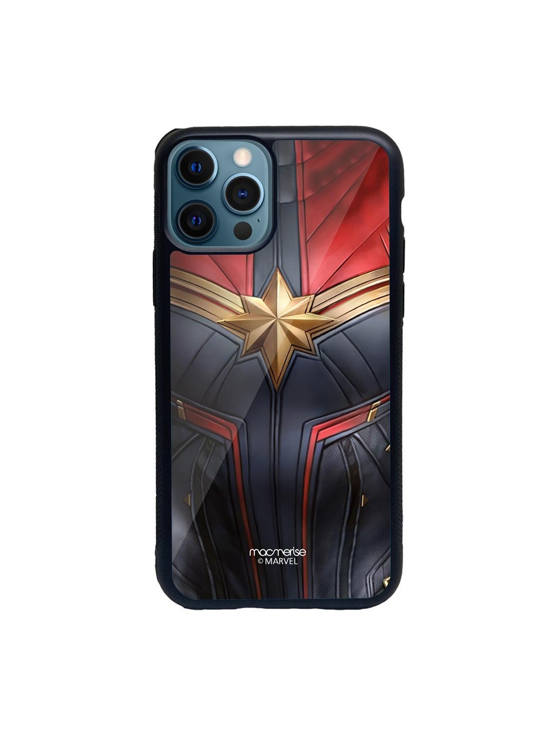 

macmerise Grey & Red Suit Up Captain Marvel Glass iPhone 12 Pro Case