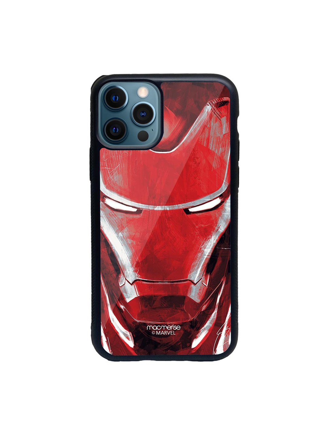 

macmerise Red & White Charcoal Art Iron man Printed iPhone 12 Pro Max Back Case