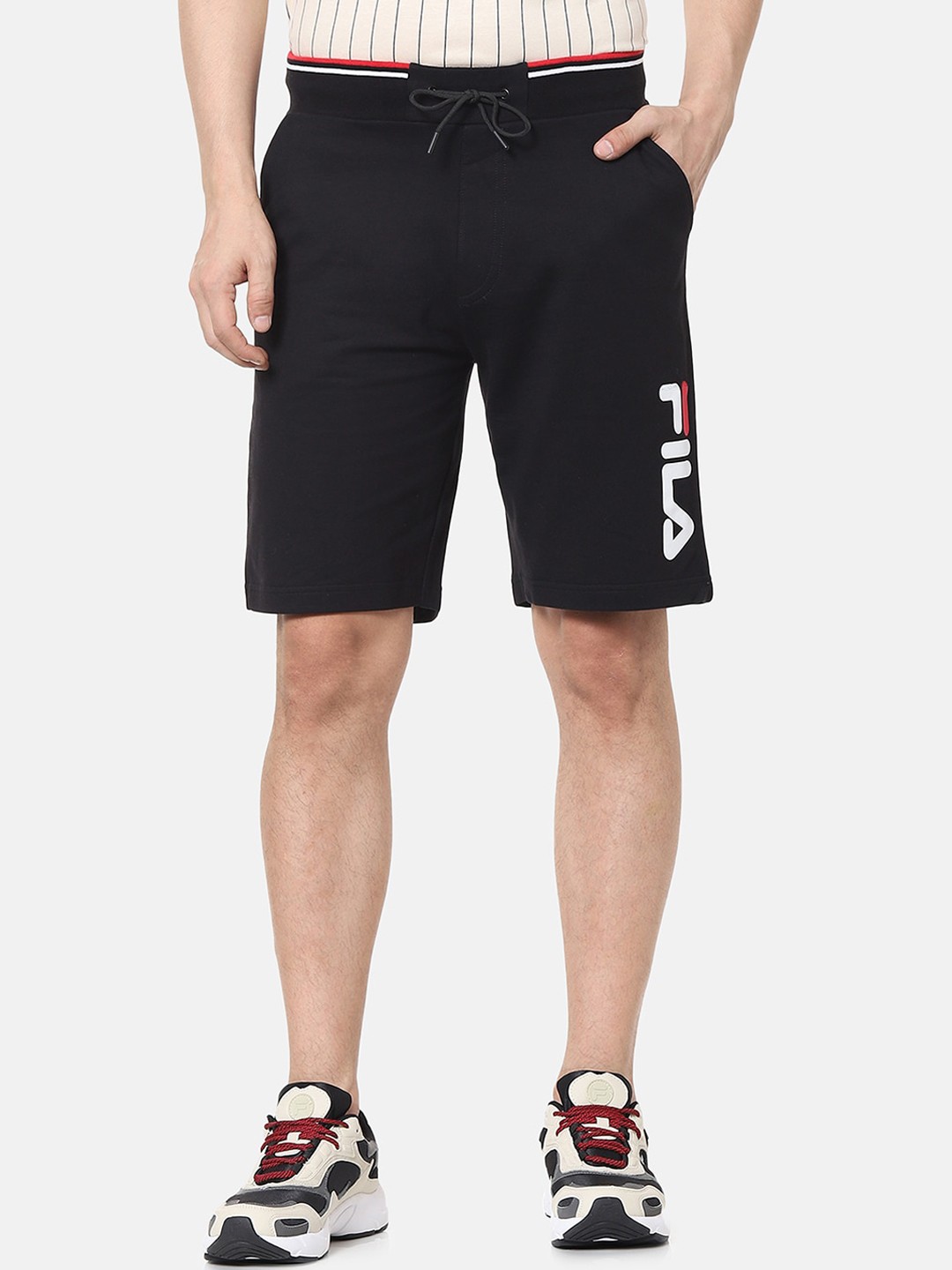 

FILA Men Black Printed Regular Fit Regular Shorts
