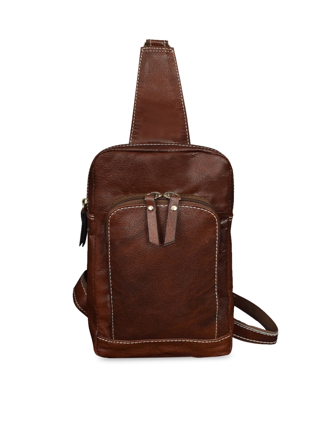 

ABYS Unisex Brown Textured Messenger Bag
