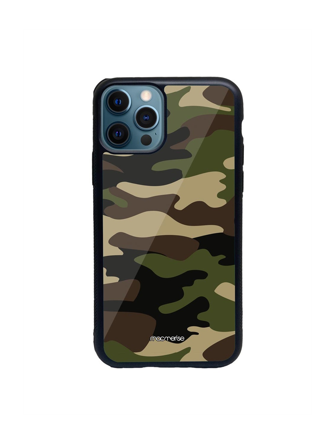 

macmerise Black & Olive Green Camo Military iPhone 12 Pro Back Case