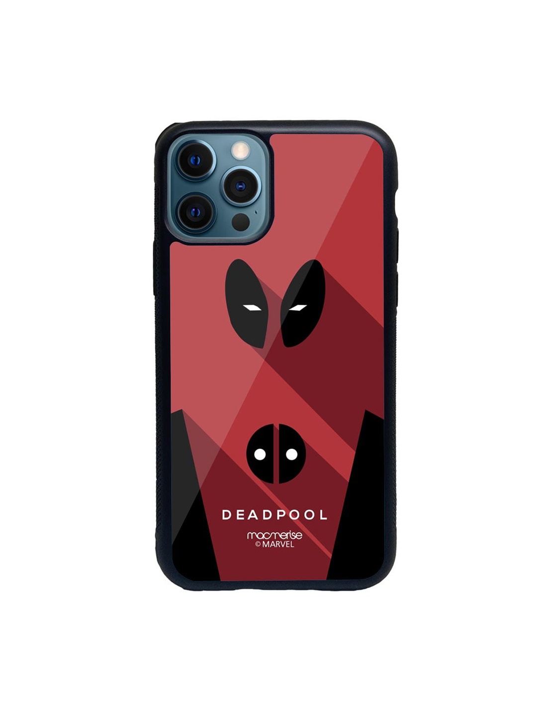 

macmerise Black & Red Minimalistic Deadpool Glass iPhone 12 Pro Phone Case