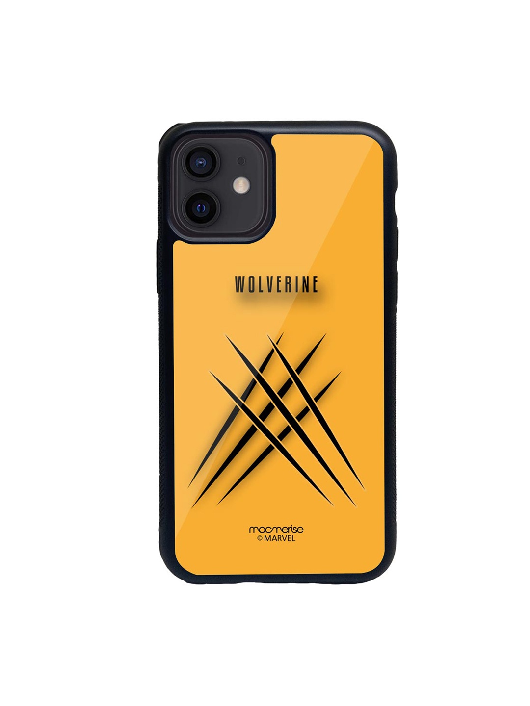 

macmerise Yellow & Black Minimalistic Wolverine Glass iPhone 12 Mini Phone Case