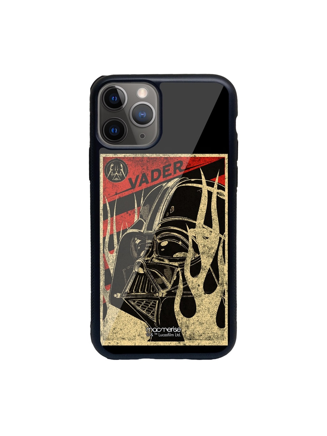 

macmerise Black & Yellow Vader Stamp Glass iPhone 11 Pro Max Phone Case