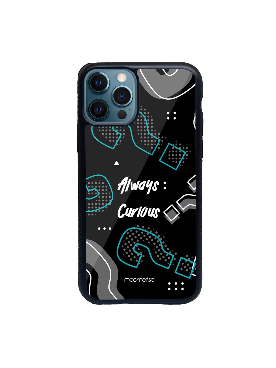 

macmerise Blue & Black Always Curious Printed iPhone 12 Pro Max Back Case