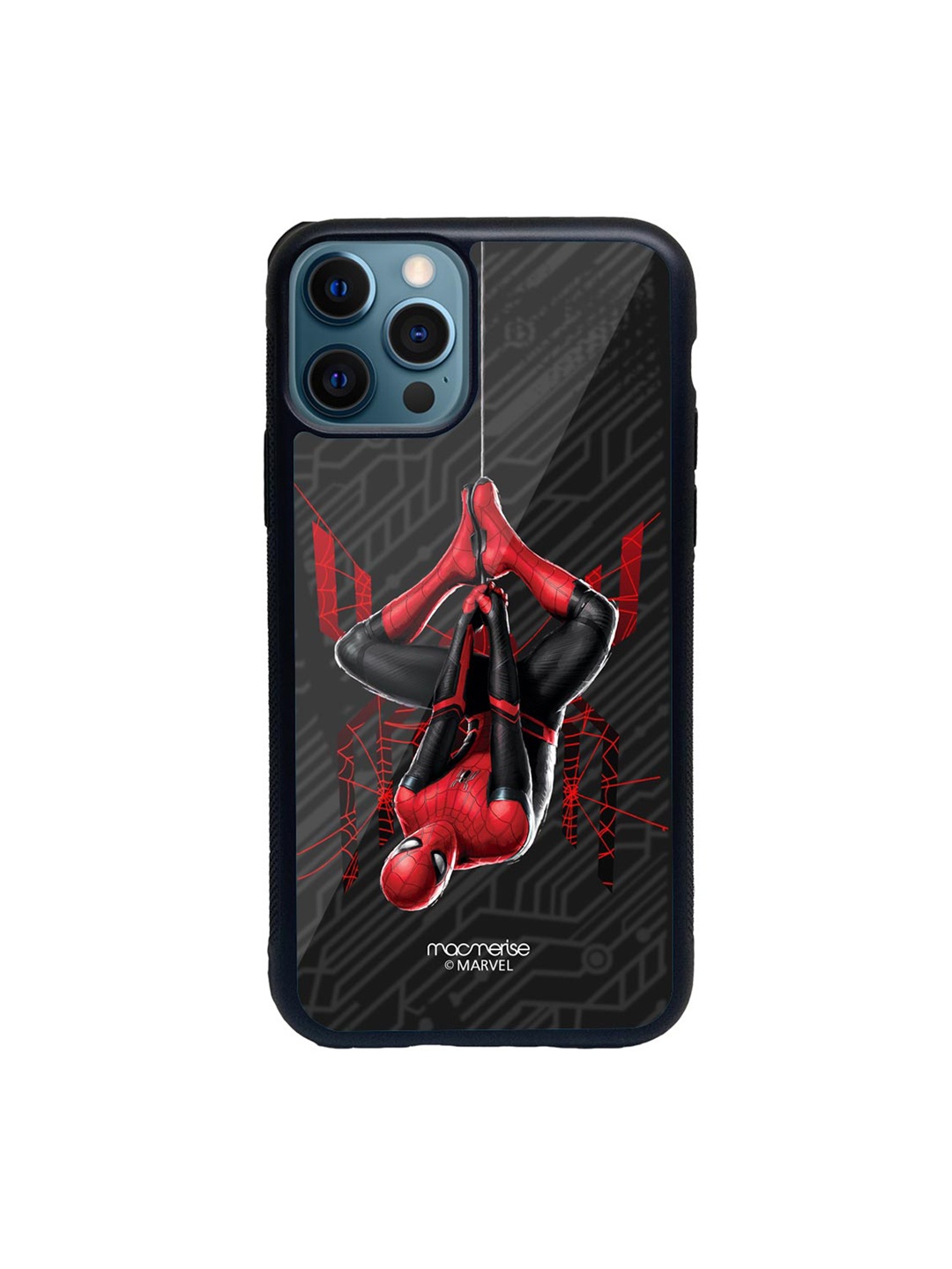 

macmerise Red & Black Spiderman Tingle Glass iPhone 12 Pro Phone Case