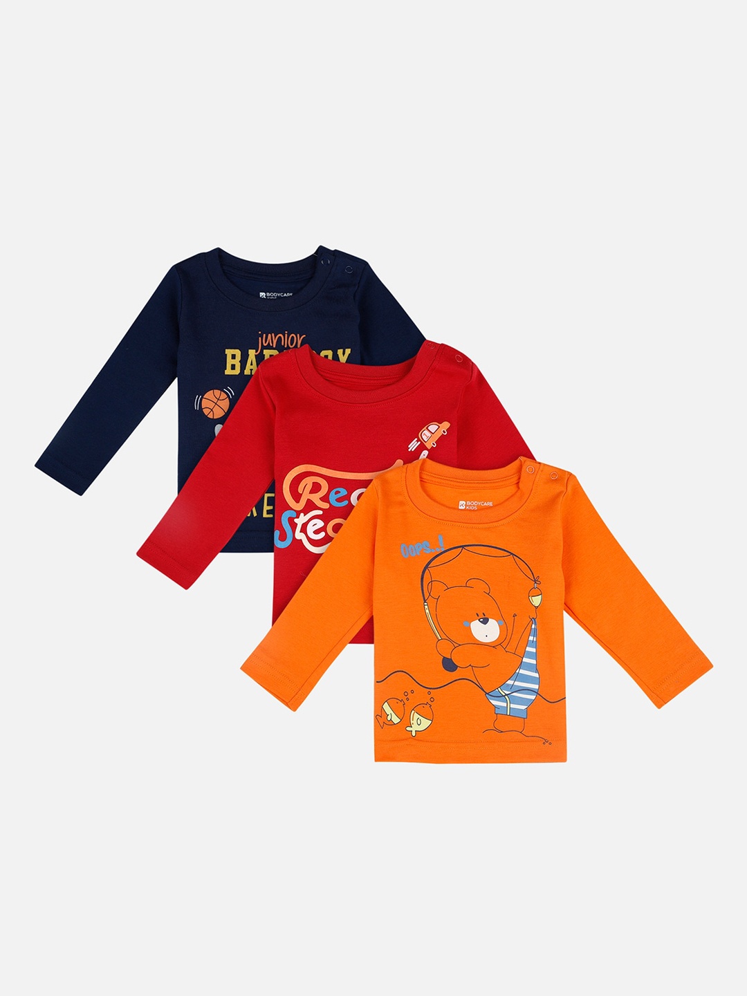

Bodycare First Boys Pack Of 3 Printed Round Neck T-shirts, Navy blue