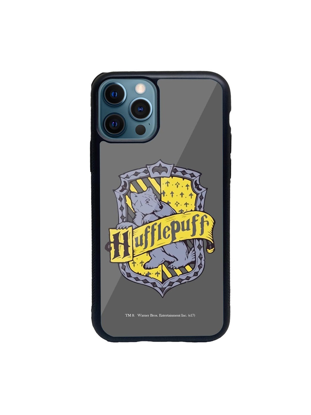 

macmerise Grey & Yellow Crest Hufflepuff Printed iPhone 12 Pro Back Case