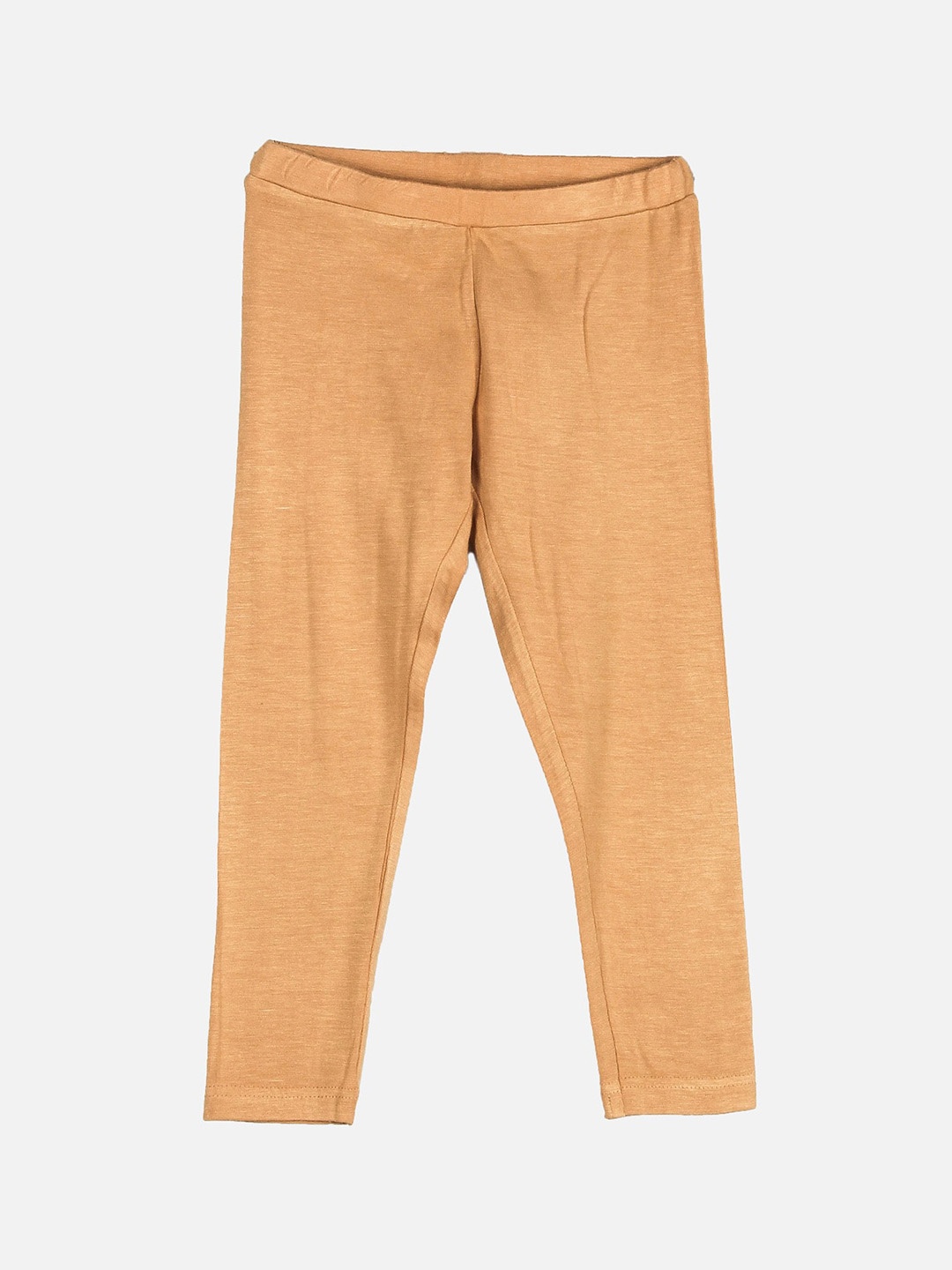 

Peppermint Girls Beige Solid Ankle-Length Leggings