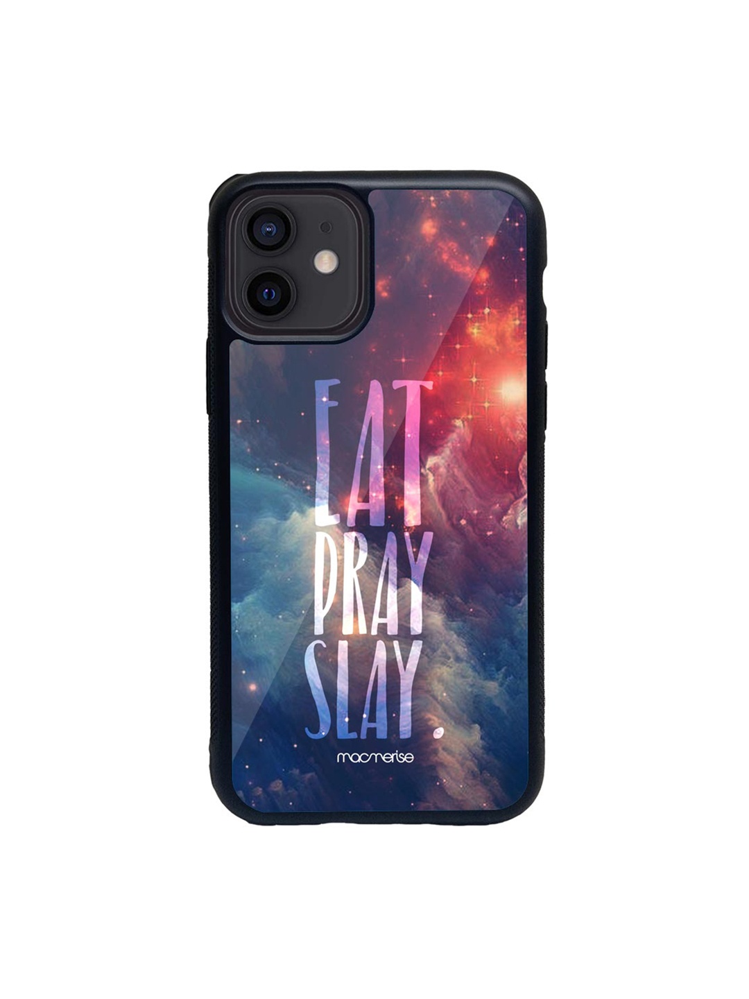 macmerise Purple & White Eat Pray Slay Glass iPhone 12 Mini Phone Case