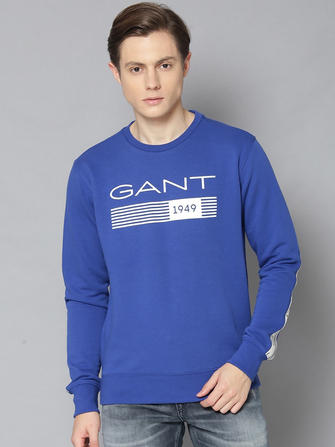 

GANT Men Blue Printed Sweatshirt
