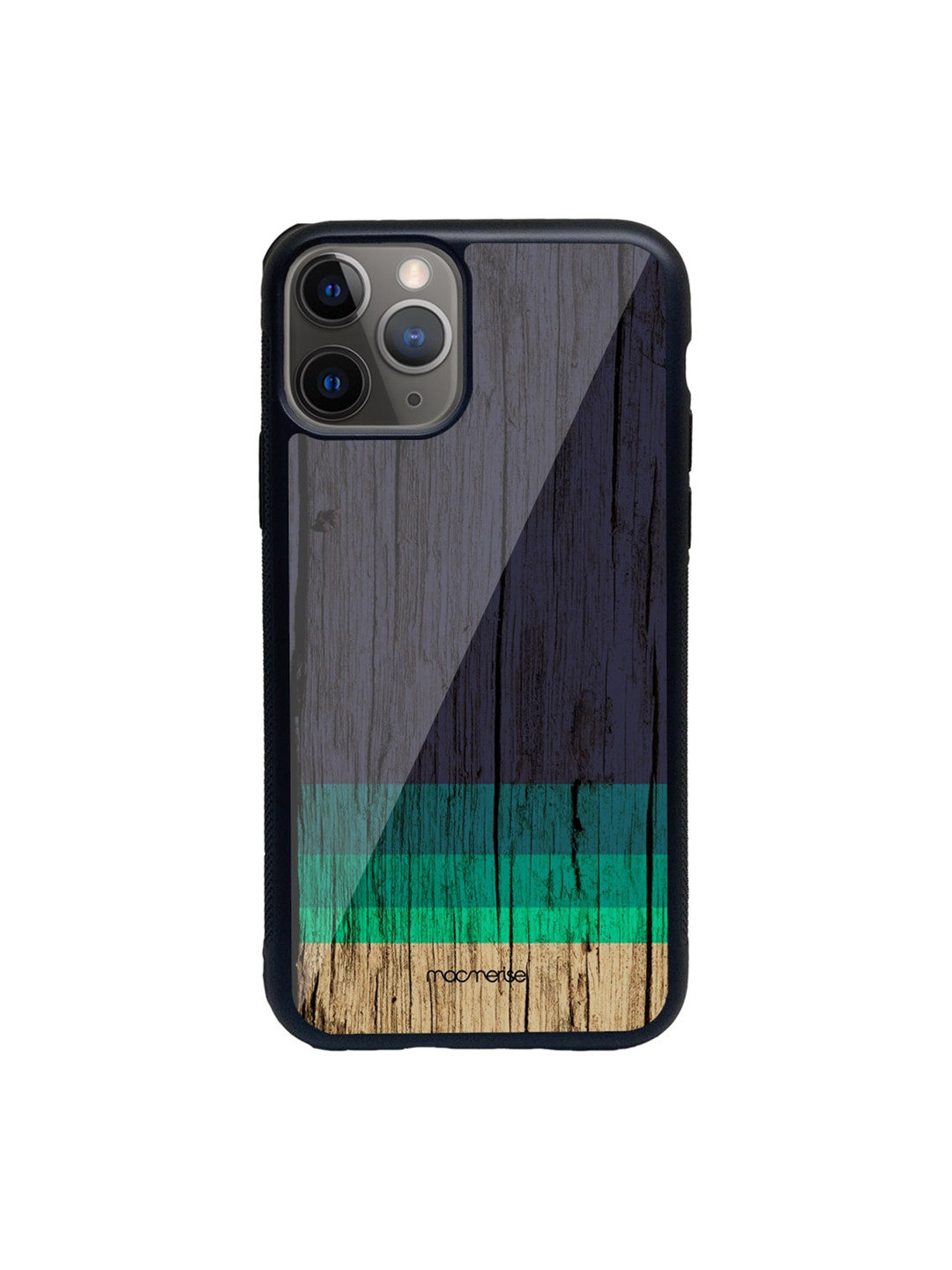 

macmerise Green & Blue Wood Stripes Printed iPhone 11 Pro Max Back Case