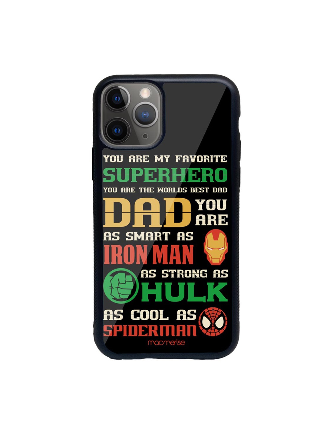 

macmerise Black & White Superhero Dad iPhone 11 Pro Max Back Case