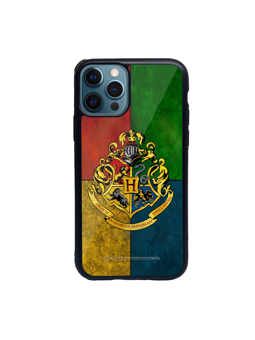 

macmerise Green & Blue Hogwarts Sigil Printed Phone 12 Pro Back Case