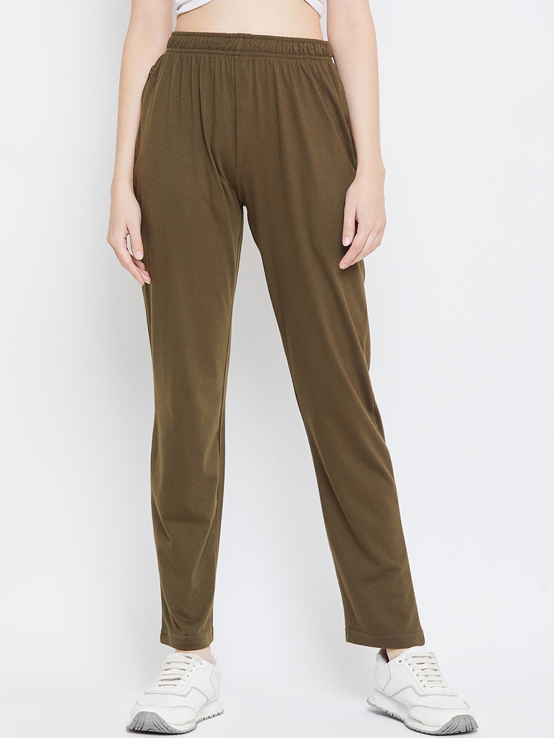 

Okane Women Olive-Green Solid Track pants