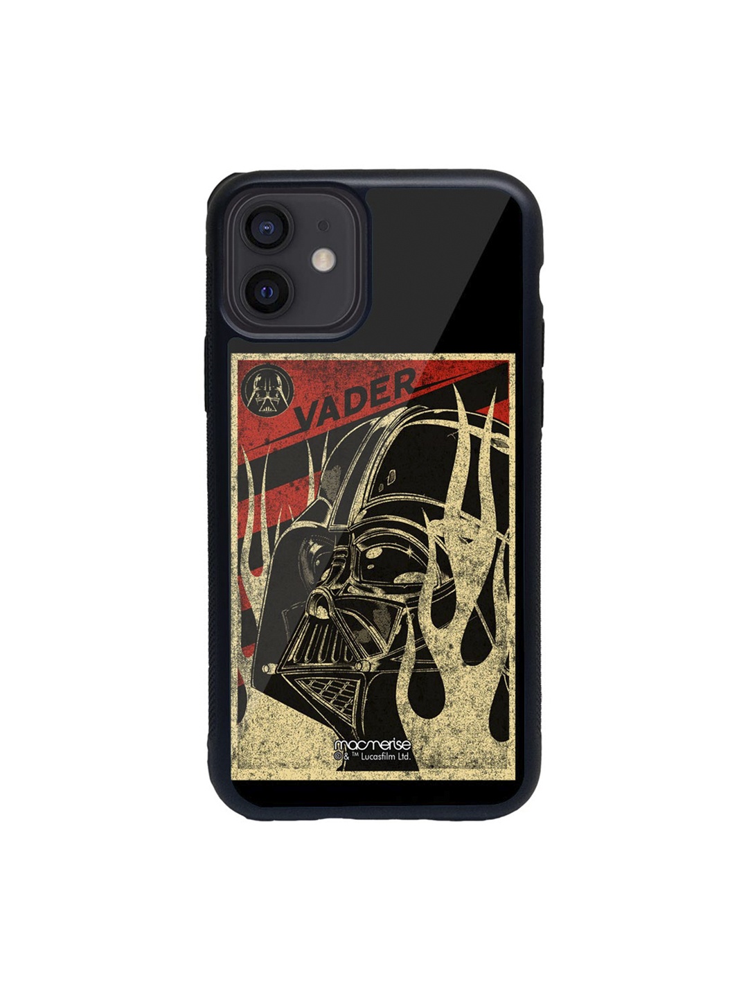 

Macmerise Black & Beige Vader Stamp Glass Case for iPhone 12 Mini Back Case