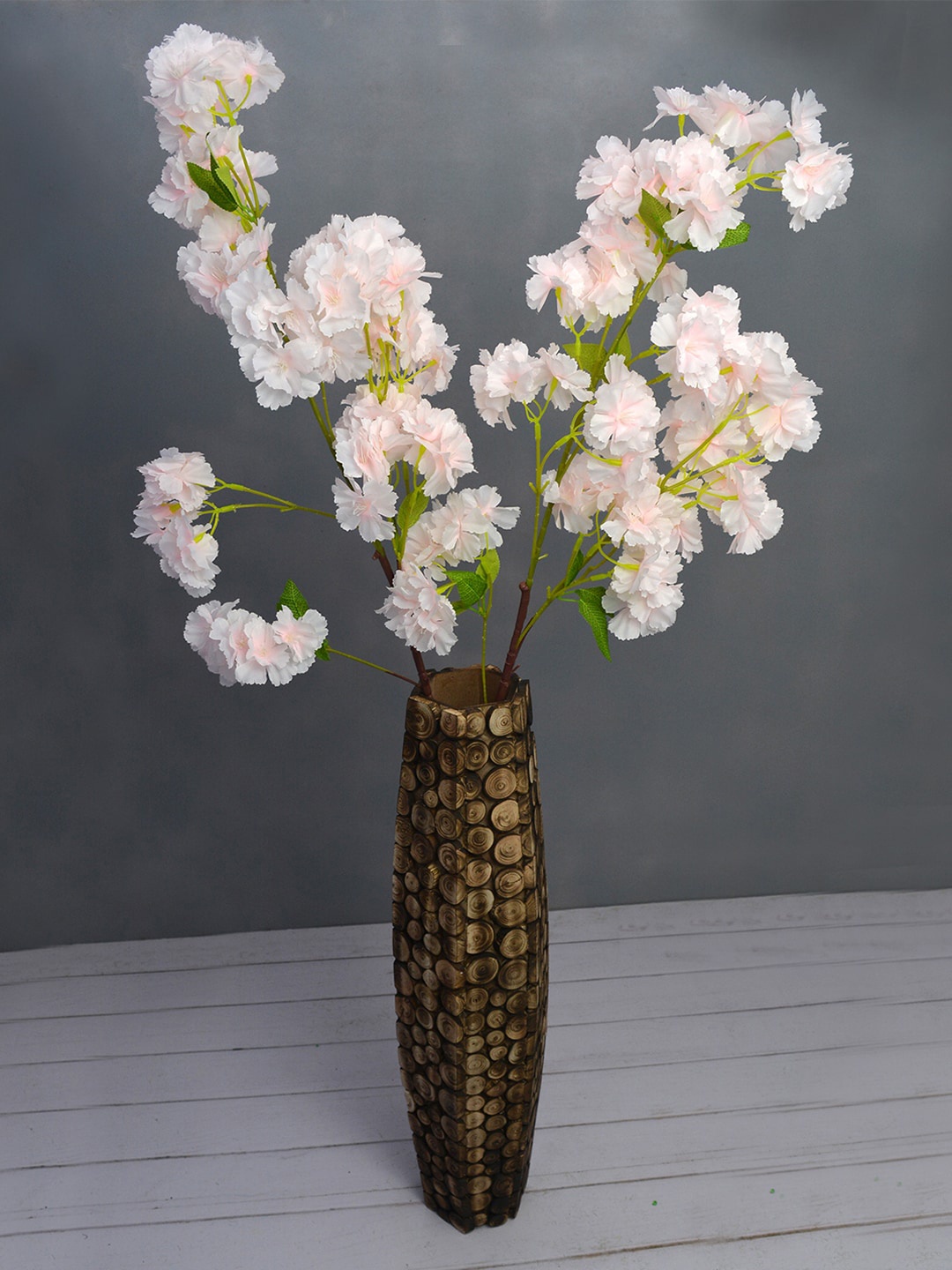 

fancy mart Set Of 2 Light Pink & Green Artificial Clarkia Flower Sticks